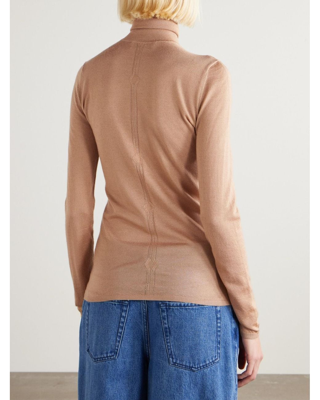 Gabriela Hearst Natural Steinem Cashmere And Silk-Blend Turtleneck Sweater