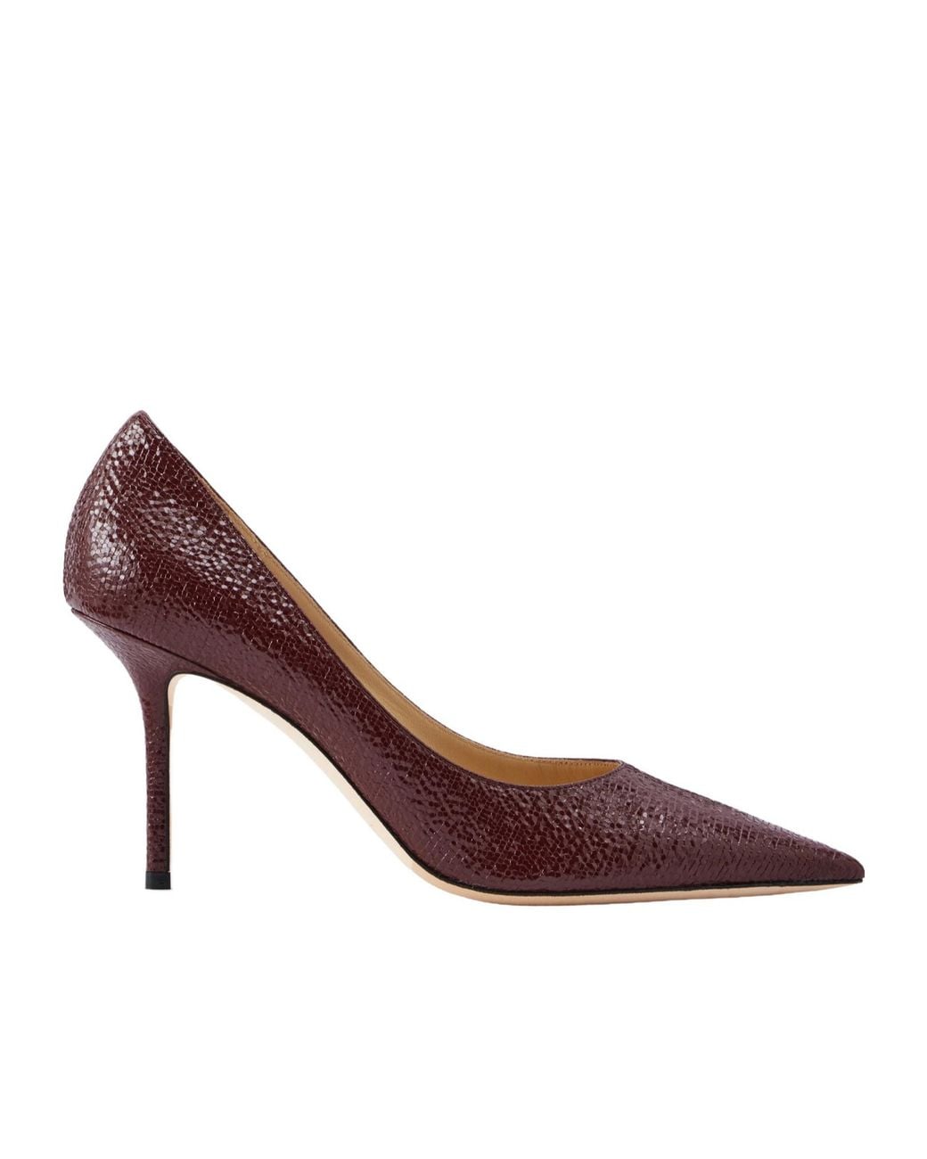 Jimmy Choo Brown Love 85 Crackled-Leather Pumps