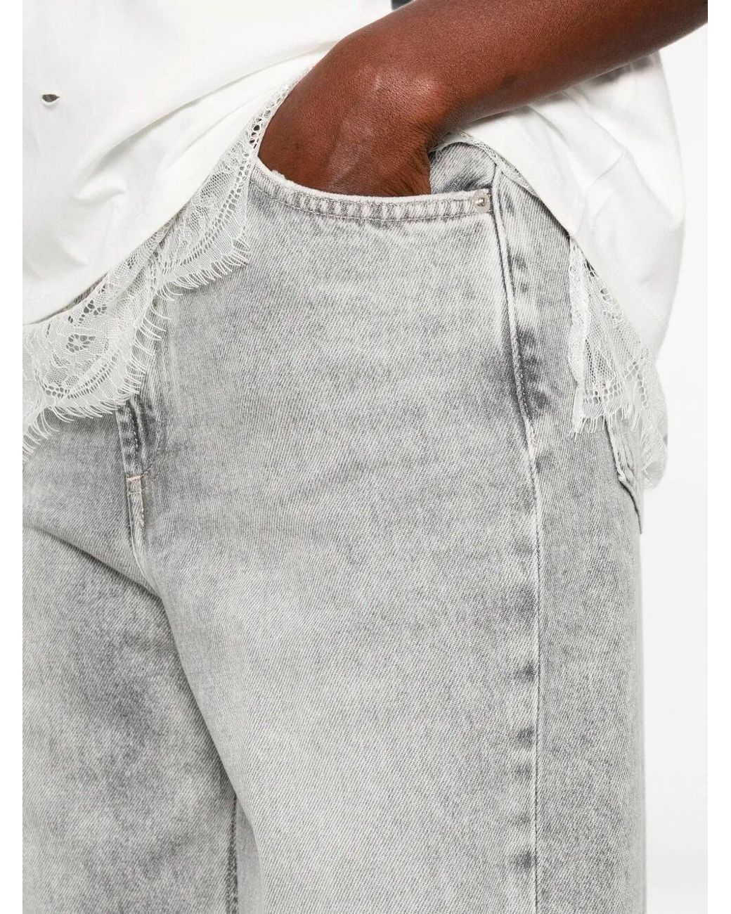 Dondup Gray Bessie Logo Patch Jeans