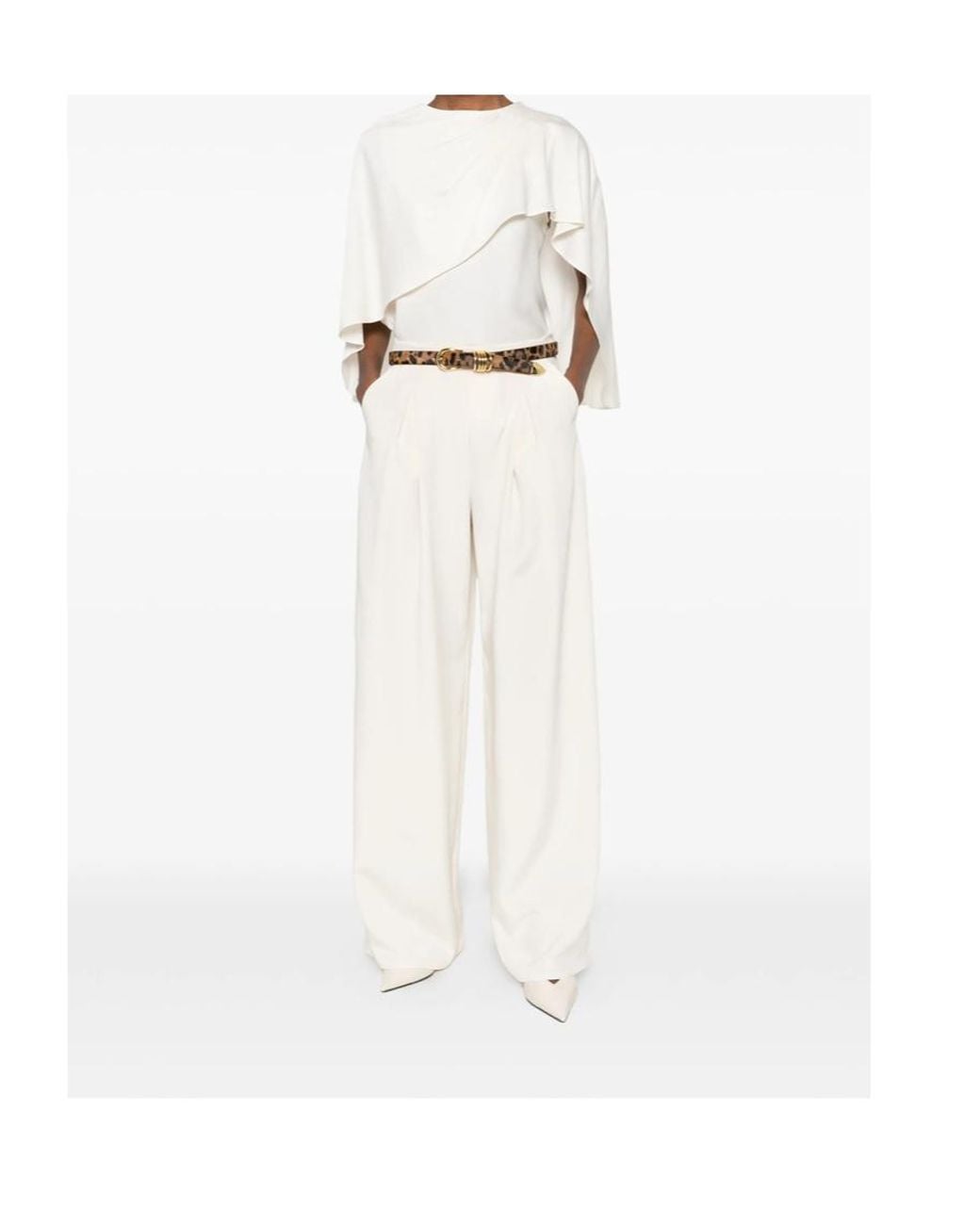 Max Mara White Wide-Leg Casual Pants