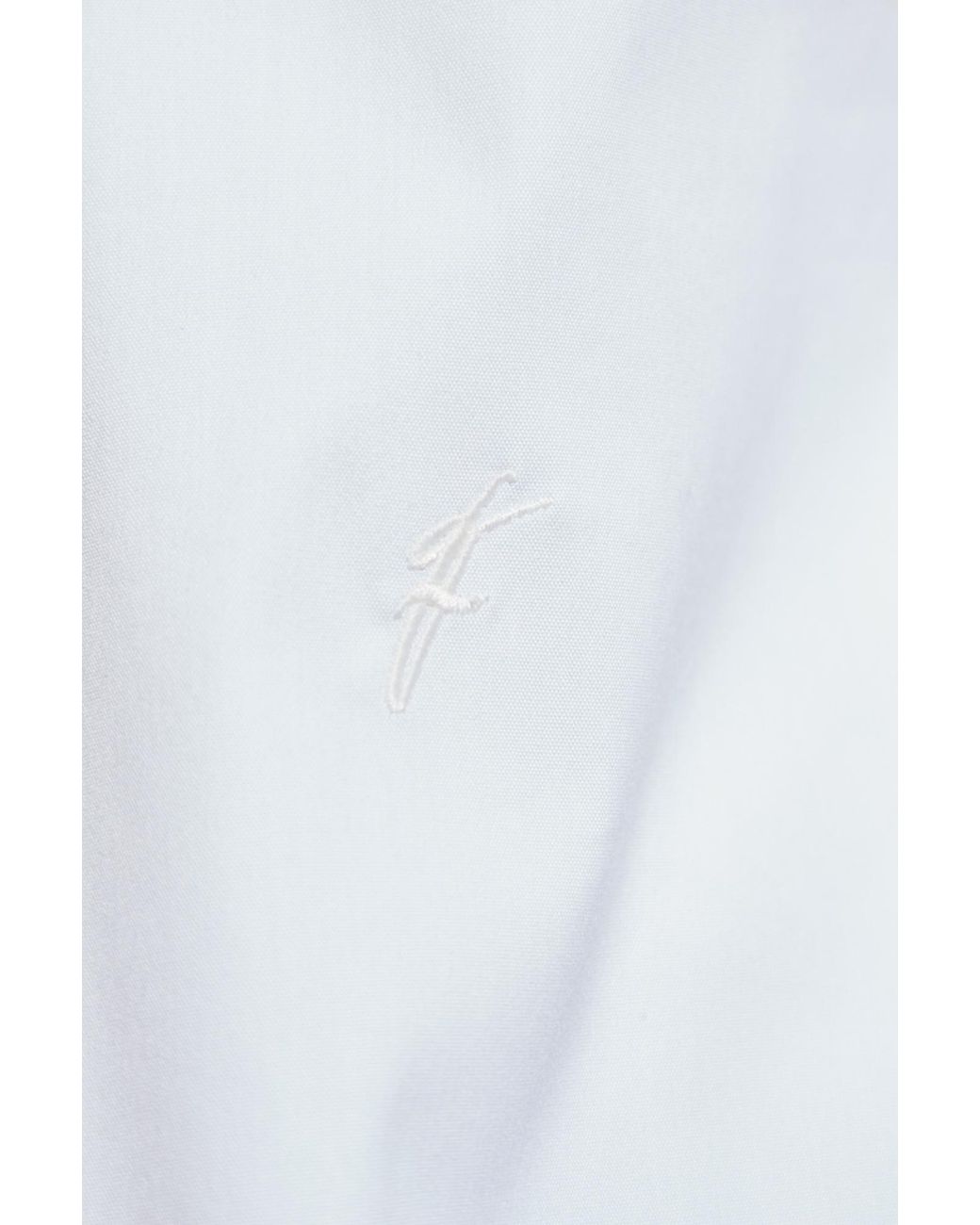 Ferragamo White Ferragamo Logo Embroidered Curved Hem Shirt for men