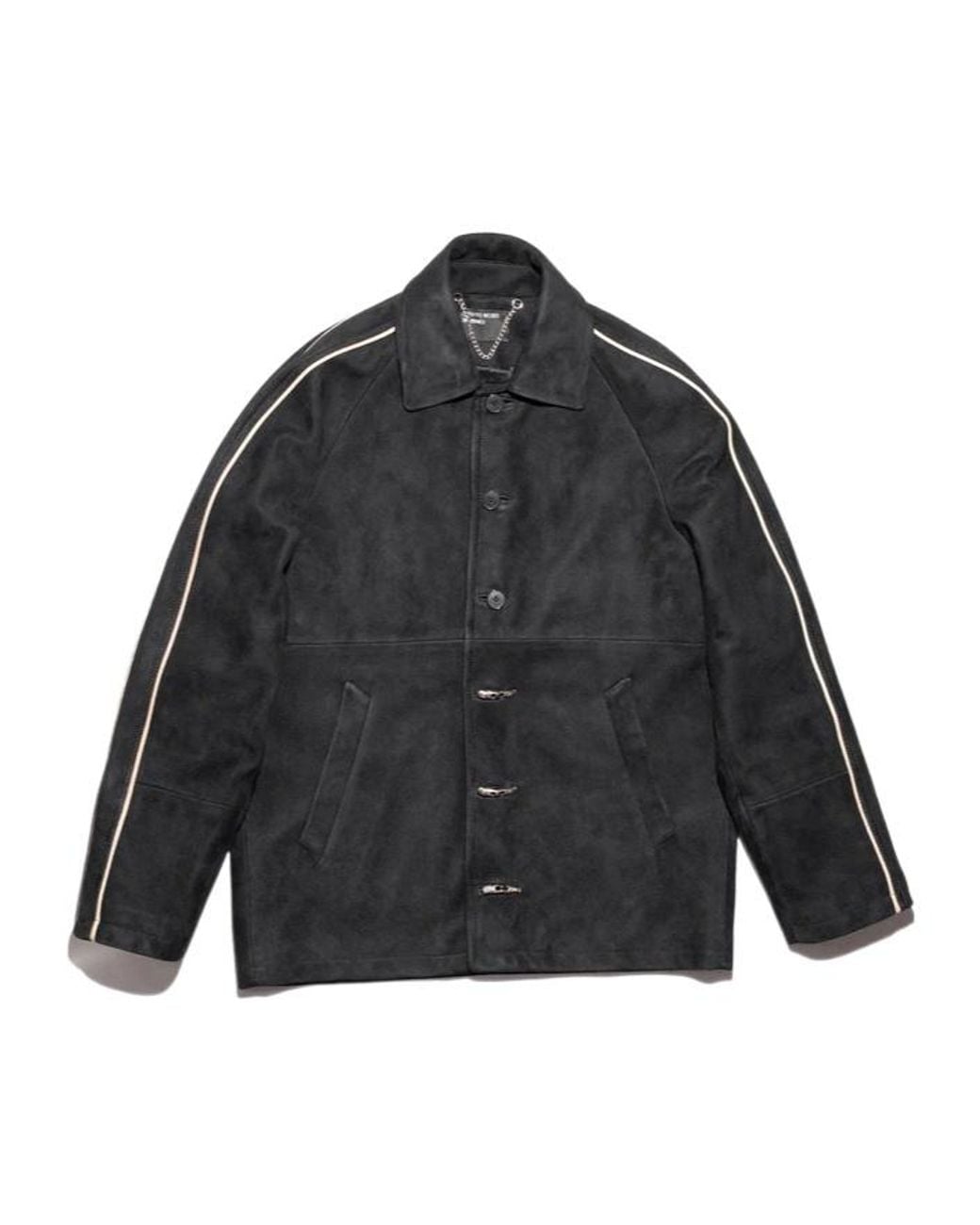Enfants Riches Deprimes Gray Académie Side-Stripe Suede Jacket for men