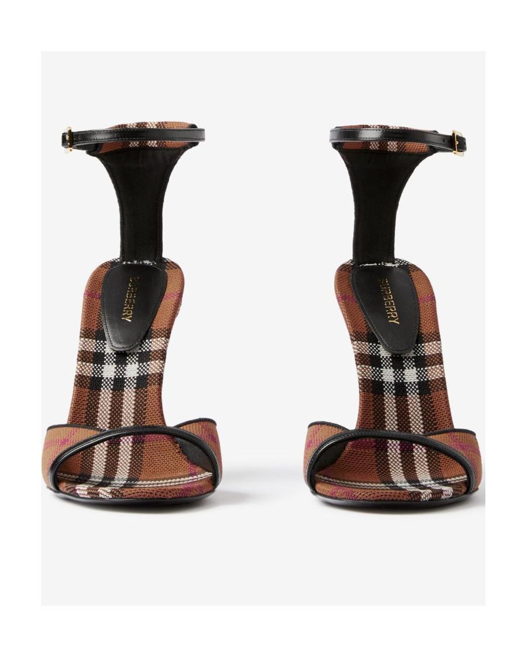Burberry Multicolor Ankle Strap Checkered Heeled Sandals