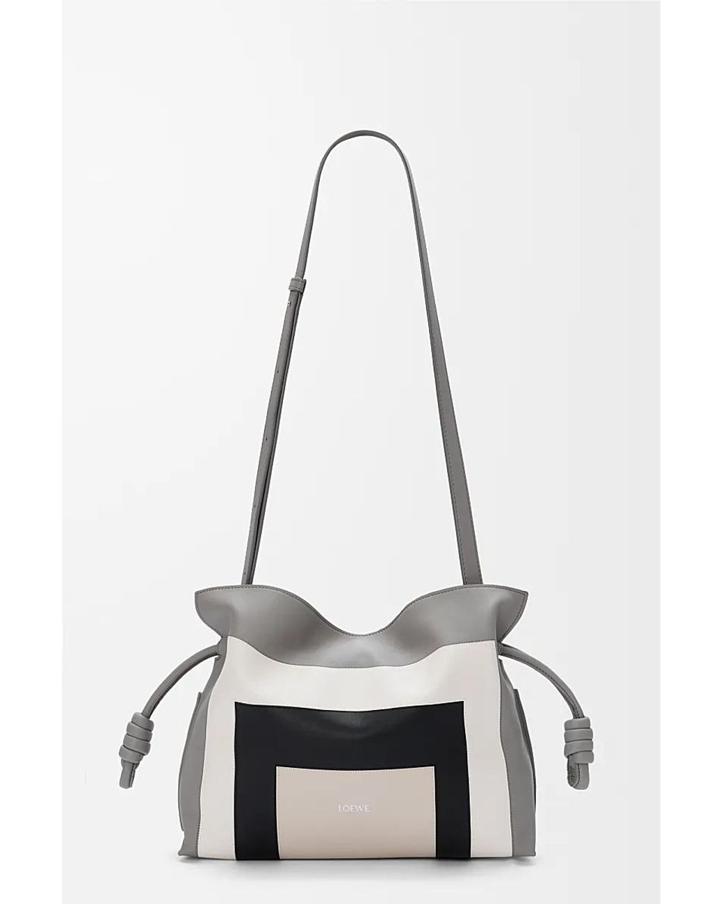 Loewe Gray Medium Flamenco Clutch Bag/Light Ghost