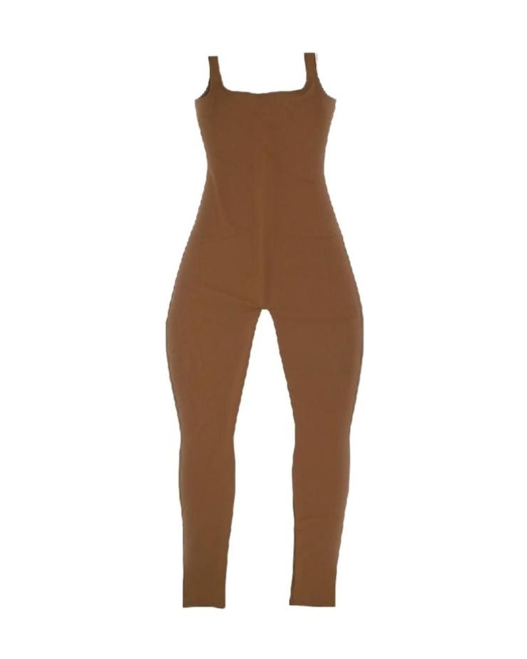 Entire studios Brown Square Neck Fitted Jumpsuit