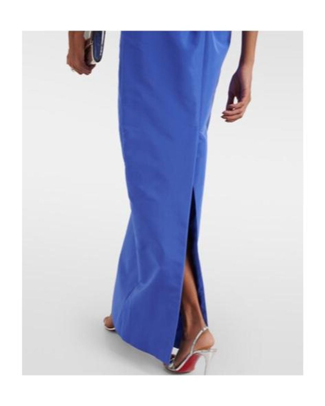 Carolina Herrera Blue Bow-Detail Silk Faille Gown