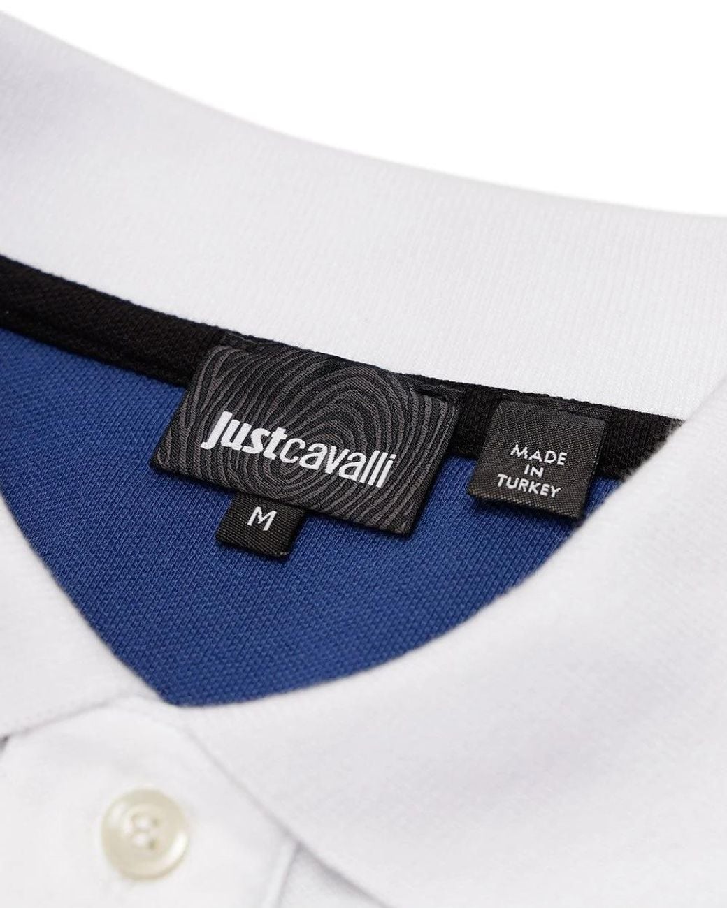 Just Cavalli Blue Pattern Polo Shirt for men