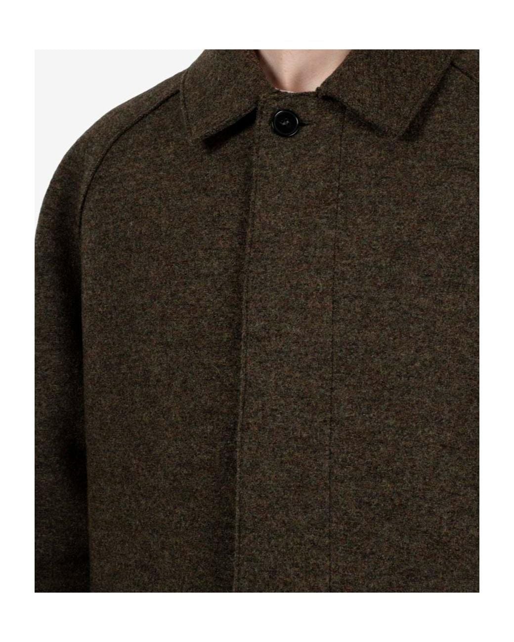 Harris Wharf London Black Boiled-Wool Single-Breasted Balmacaan Coat for men