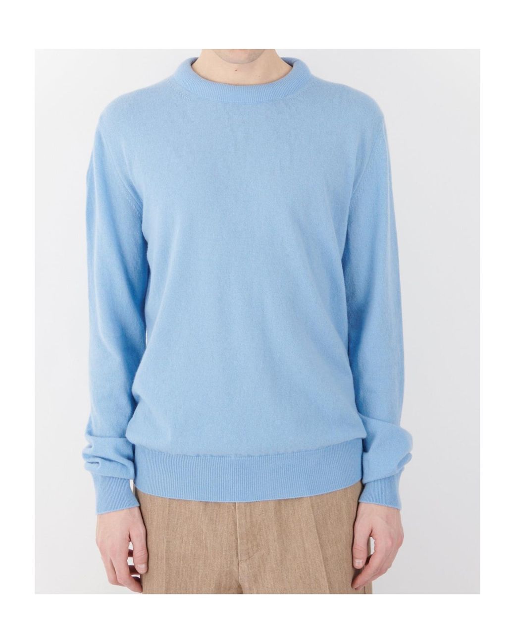 Jil Sander Blue Long-Sleeve Crew-Neck Sweater for men