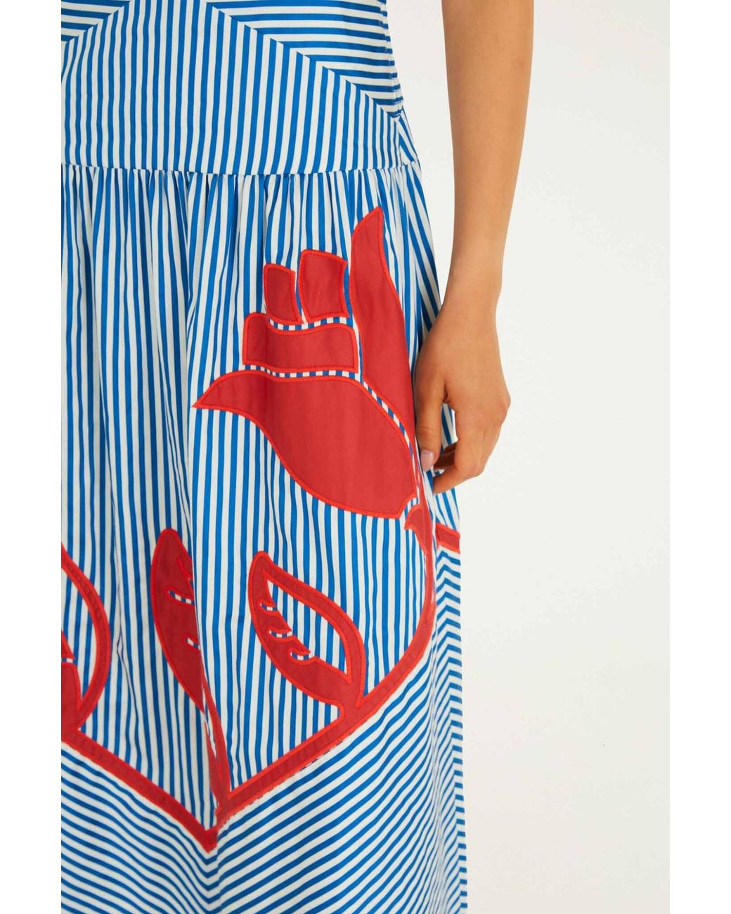 Farm Rio Blue Striped Dress