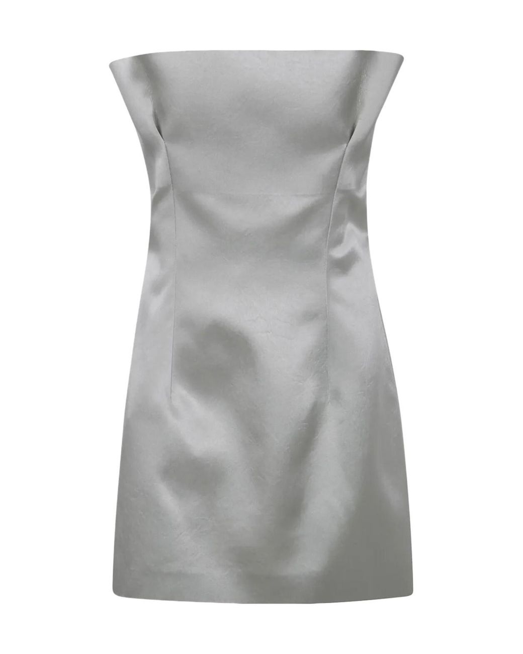 Philosophy Di Lorenzo Serafini Gray Strapless Satin Mini Dress