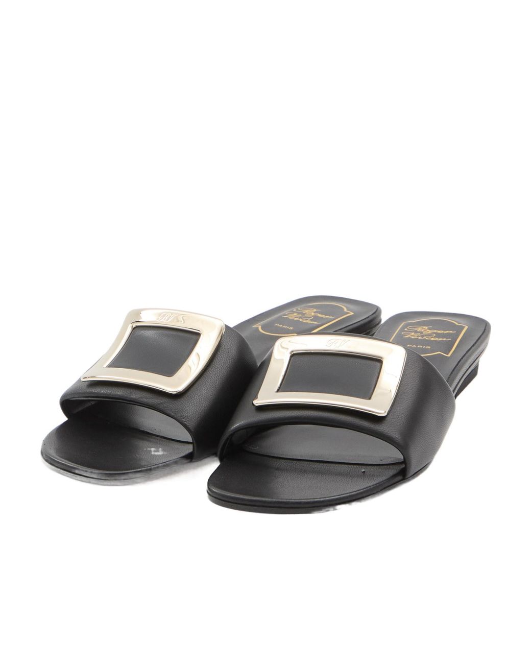 Roger Vivier White Logo-Engraved Open-Toe Mules