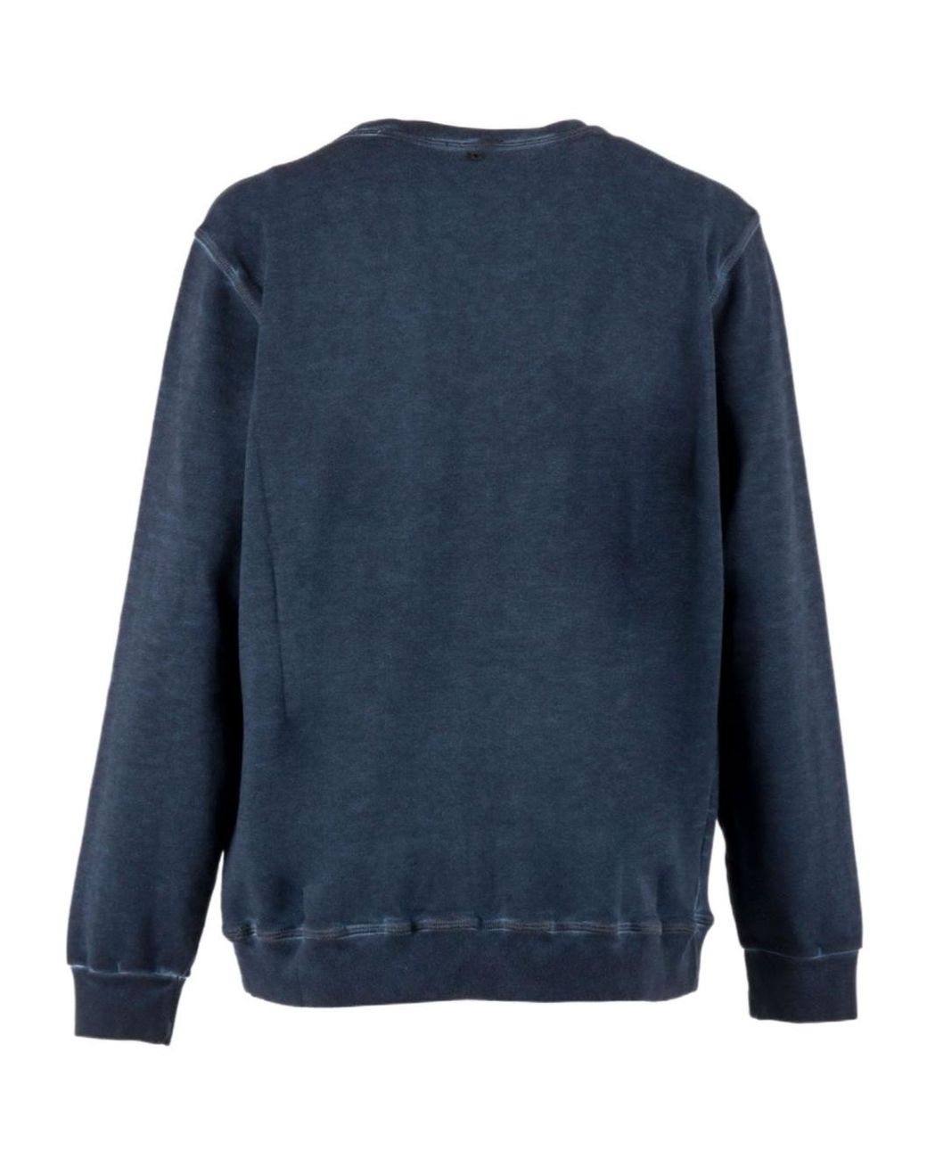 Dondup Blue ドンダップ クルーネック レギュラーフィット スウェットシャツ for men