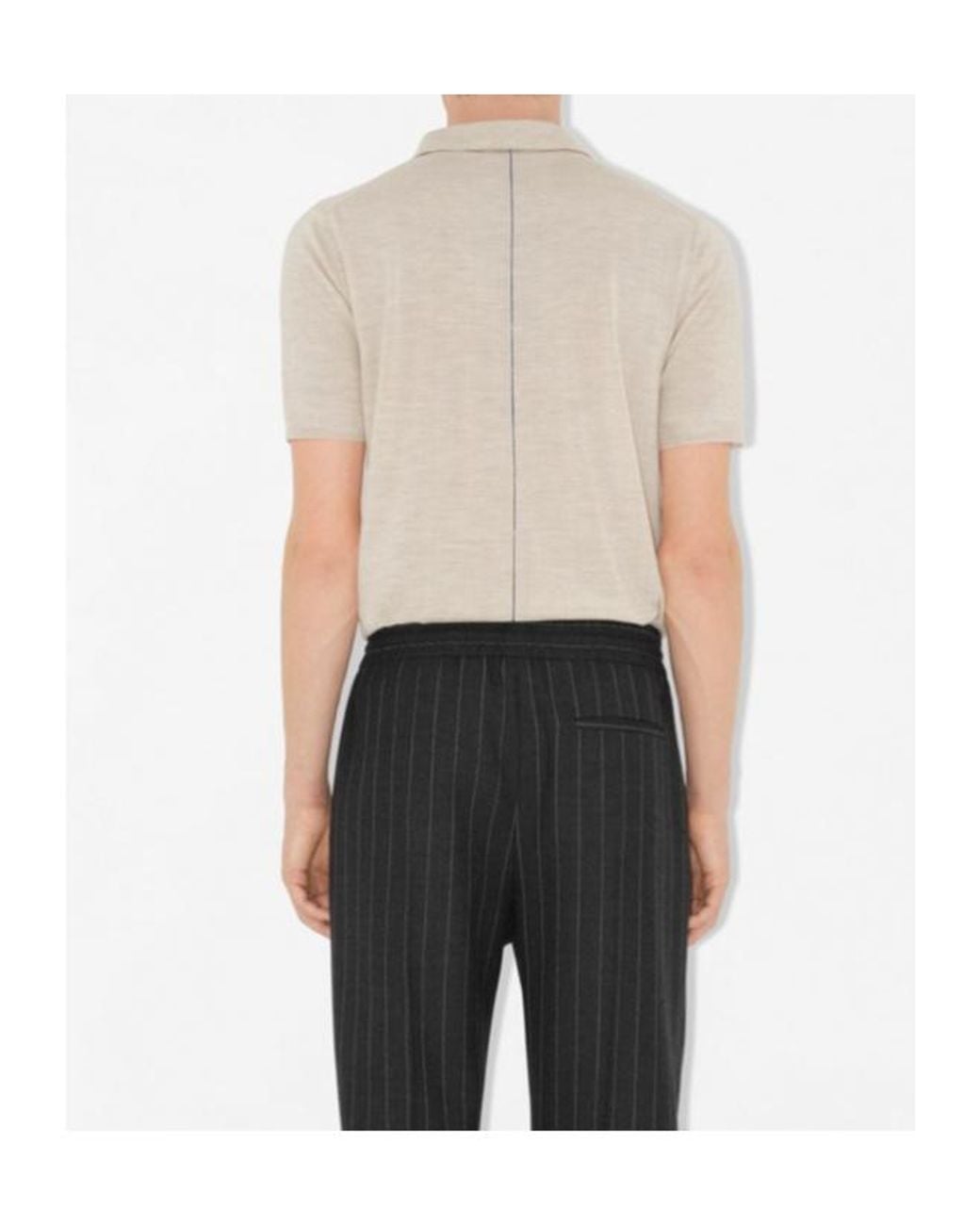 Burberry White Short-Sleeved Fin-Knit Polo Top for men