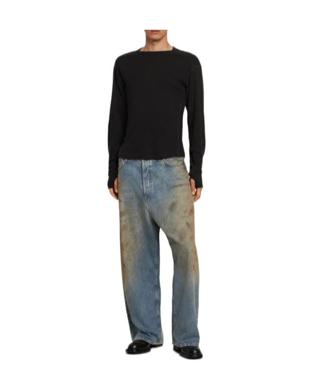 Acne Blue Highwaist Straightleg Pants for men