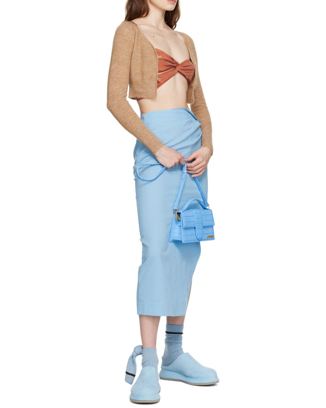 Jacquemus Natural Long Sleeved Cropped Cardigan