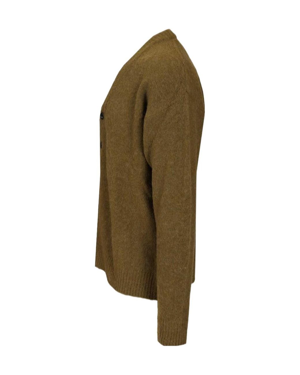 AMISH Green Oversized V-Neck Cardigan for men
