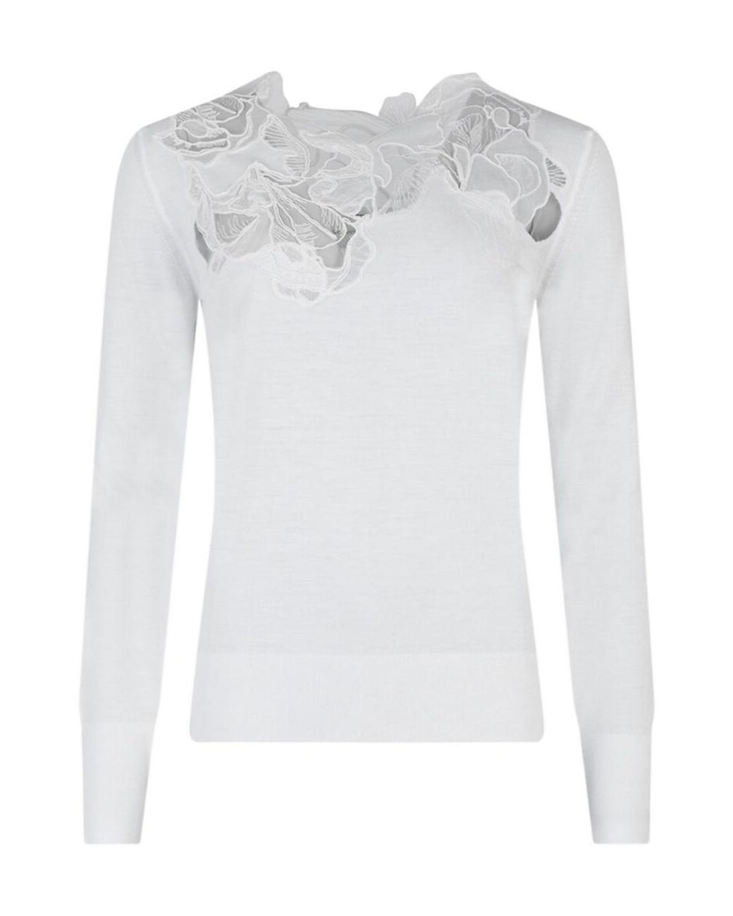 Ermanno Scervino White Fine Knit Wool Pullover