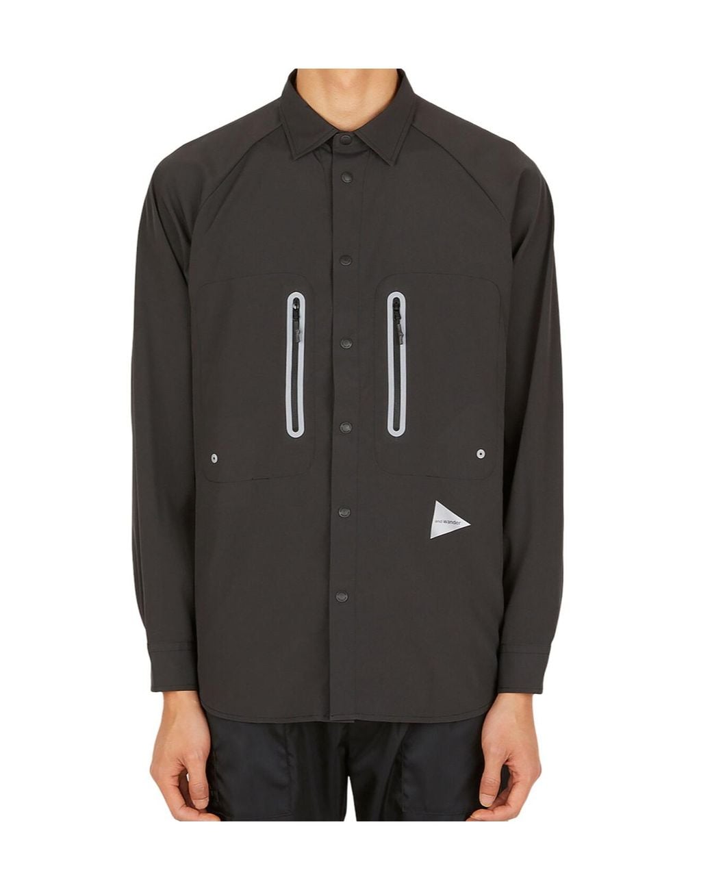 And Wander Black Zip Detailed Shirt for men