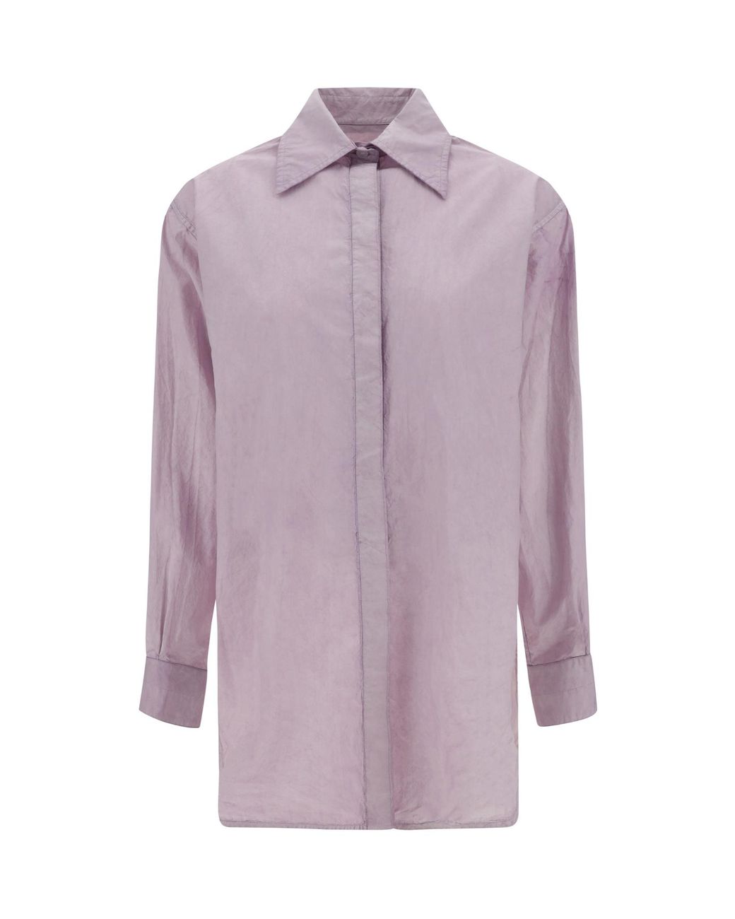 Quira Purple Oversized Shirt With Buttoned Cuffs