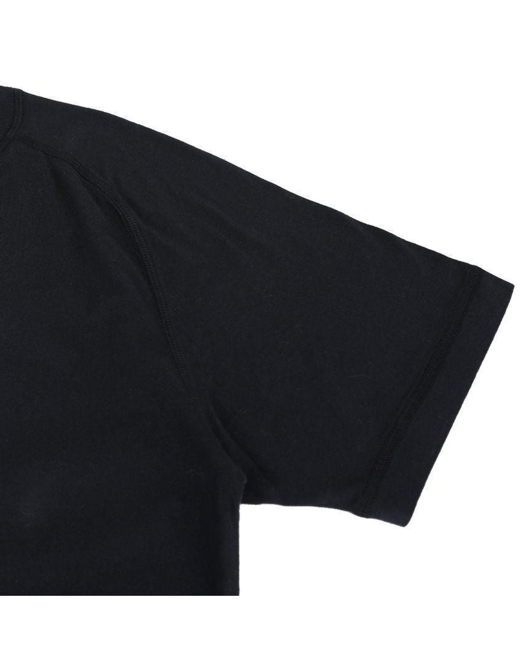 Stone Island Black Compass Printed Crewneck T-Shirt for men