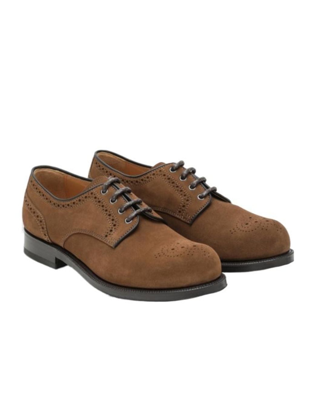 Church's Brown Almond Toe Lace-Up Shoes for men