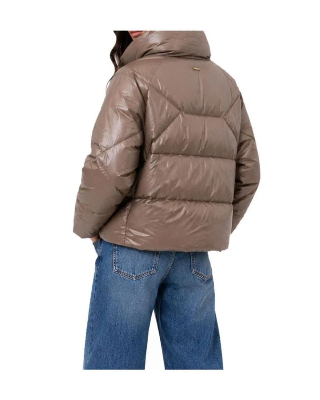 Twinset Blue Quilted Zip-Up Down Jacket