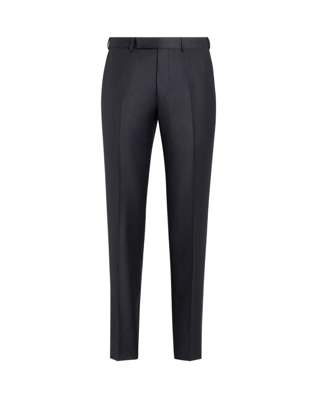 Zegna Blue Trofeo Pressed Crease Tailored Pants for men