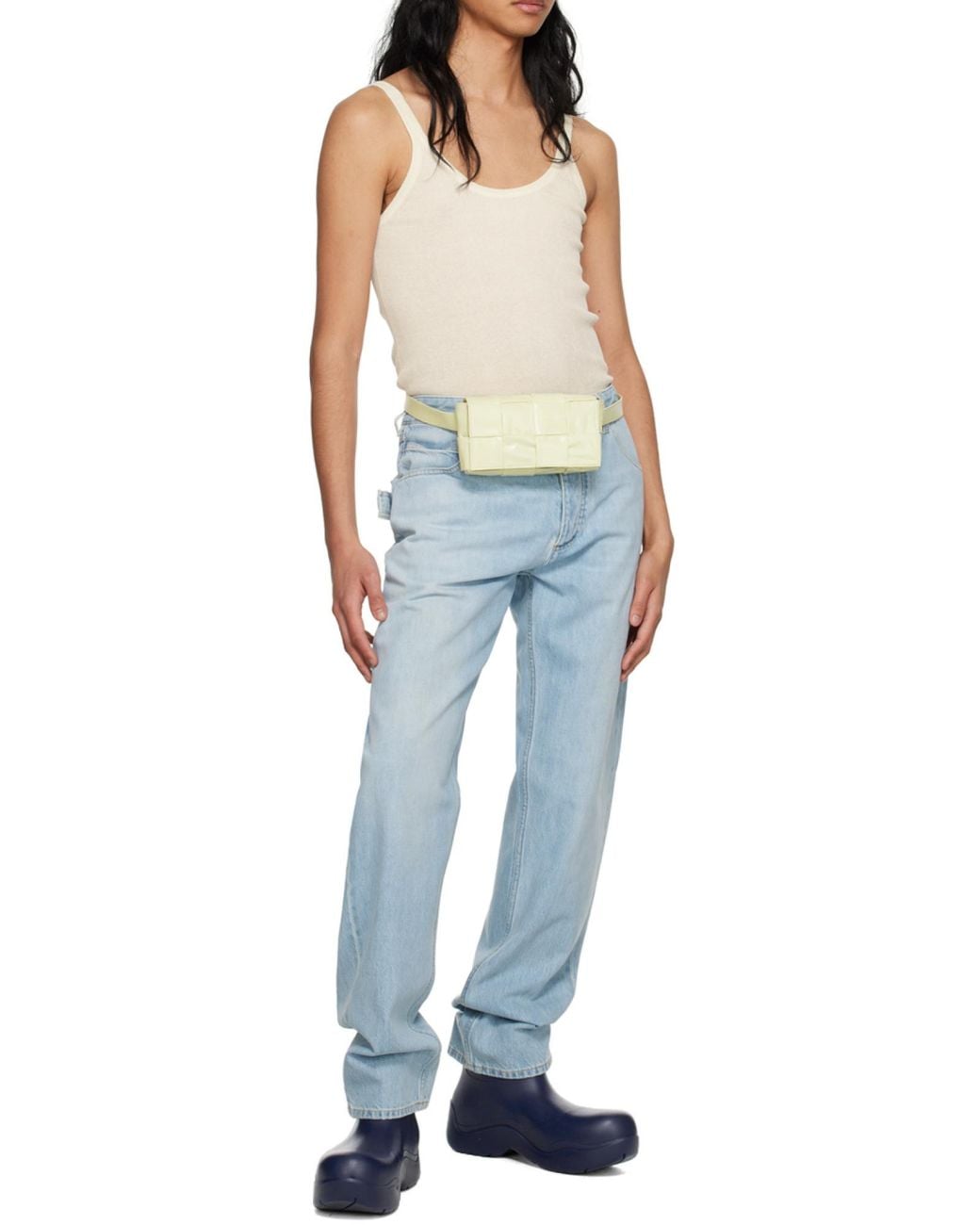 Bottega Veneta Natural Logo Woven Belt Bag for men