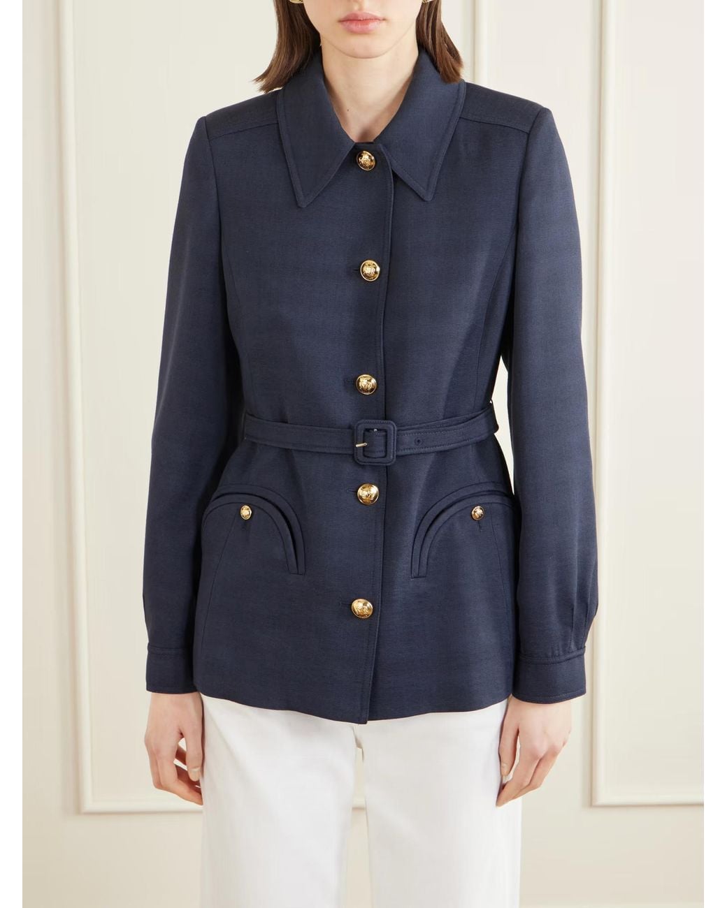 Blazé Milano Blue Genesis Paint Waist-Cinching Jacket