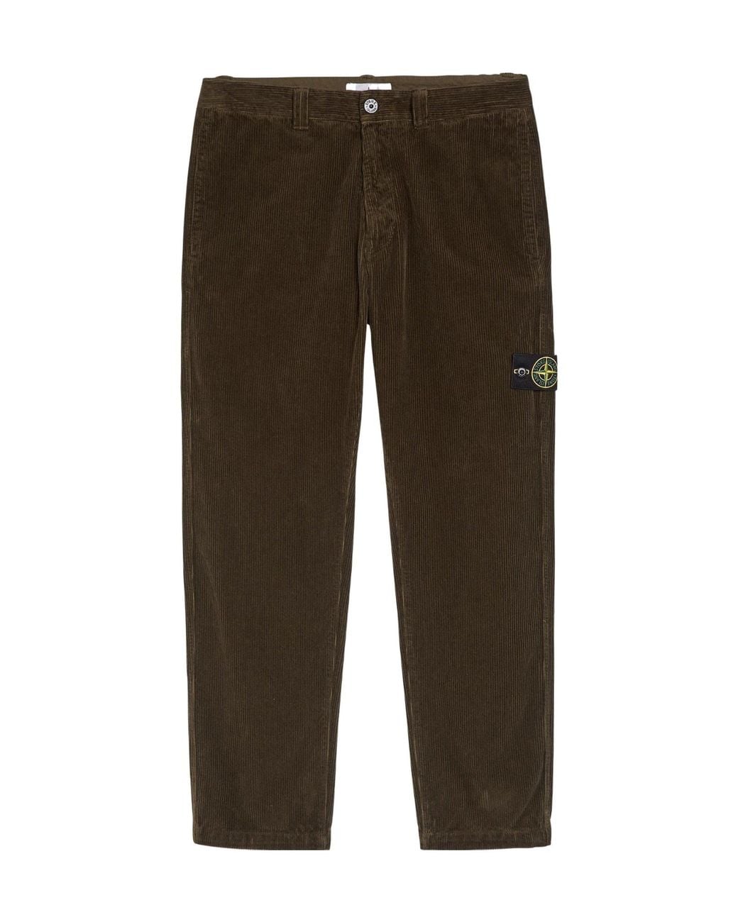 Stone Island Brown Corduroy Straight-Leg Trousers for men