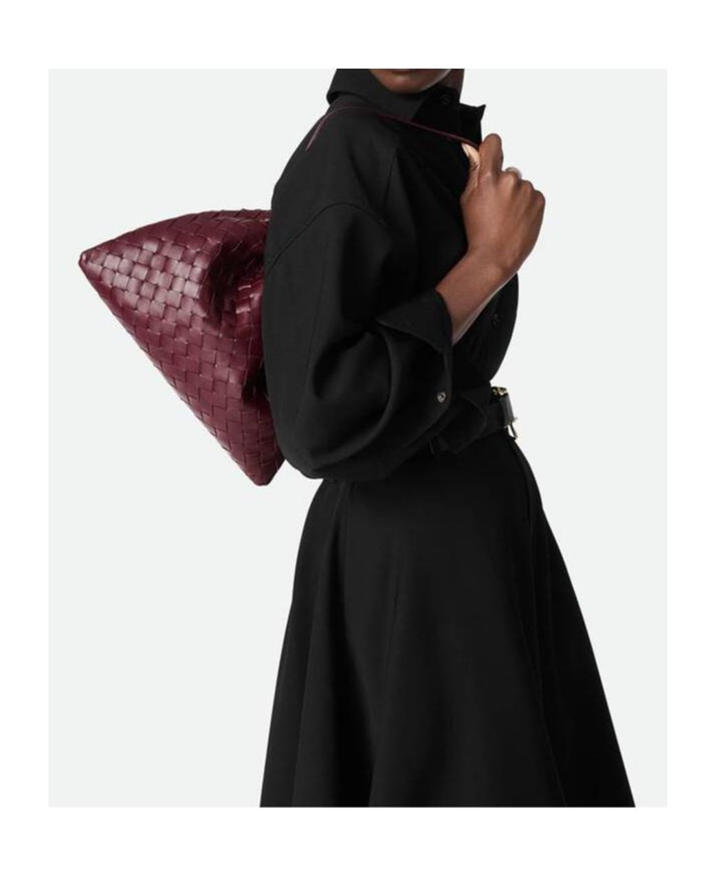 Bottega Veneta Red Intrecciato Drawstring Shoulder Bag