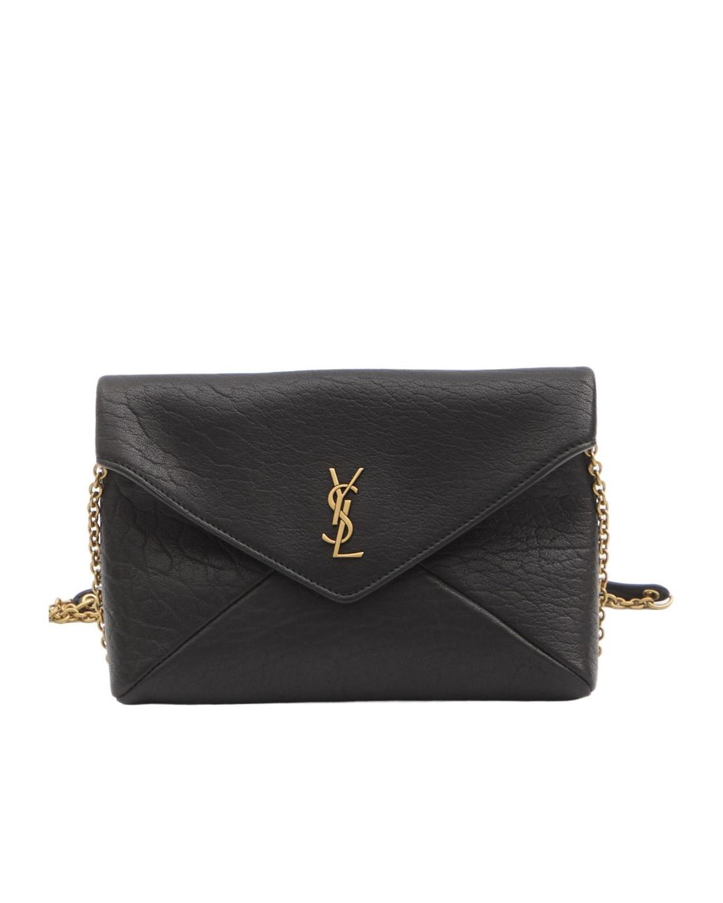 Saint Laurent Black Cassandre Chain Pouch