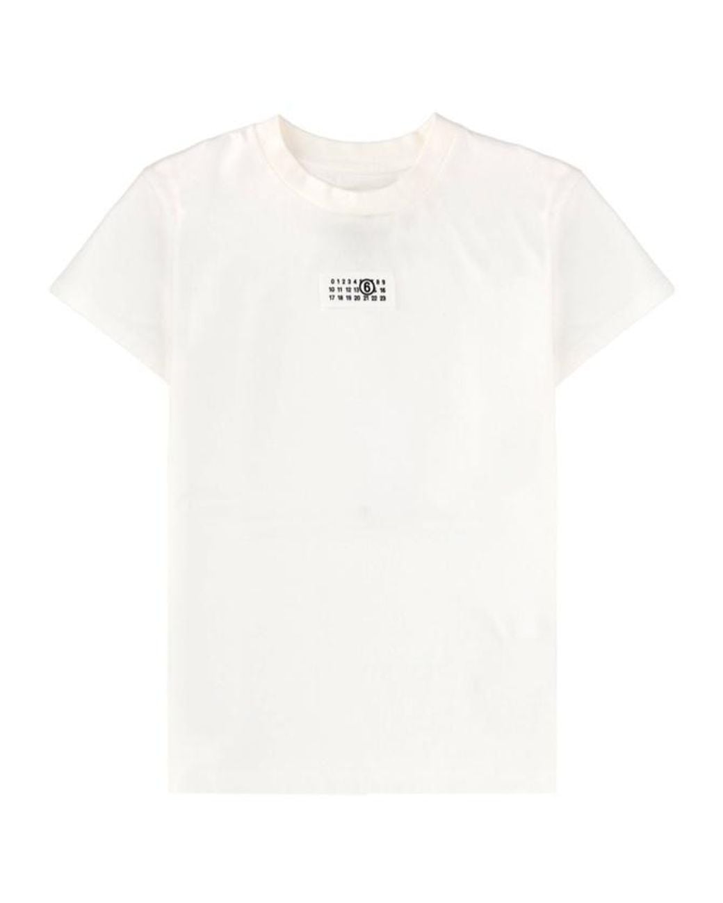 MM6 by Maison Margiela White Short-Sleeve Crewneck T-Shirt