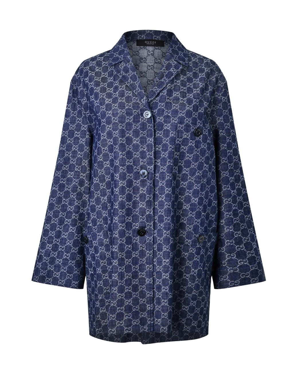 Gucci Blue Loose Jacquard Blazer
