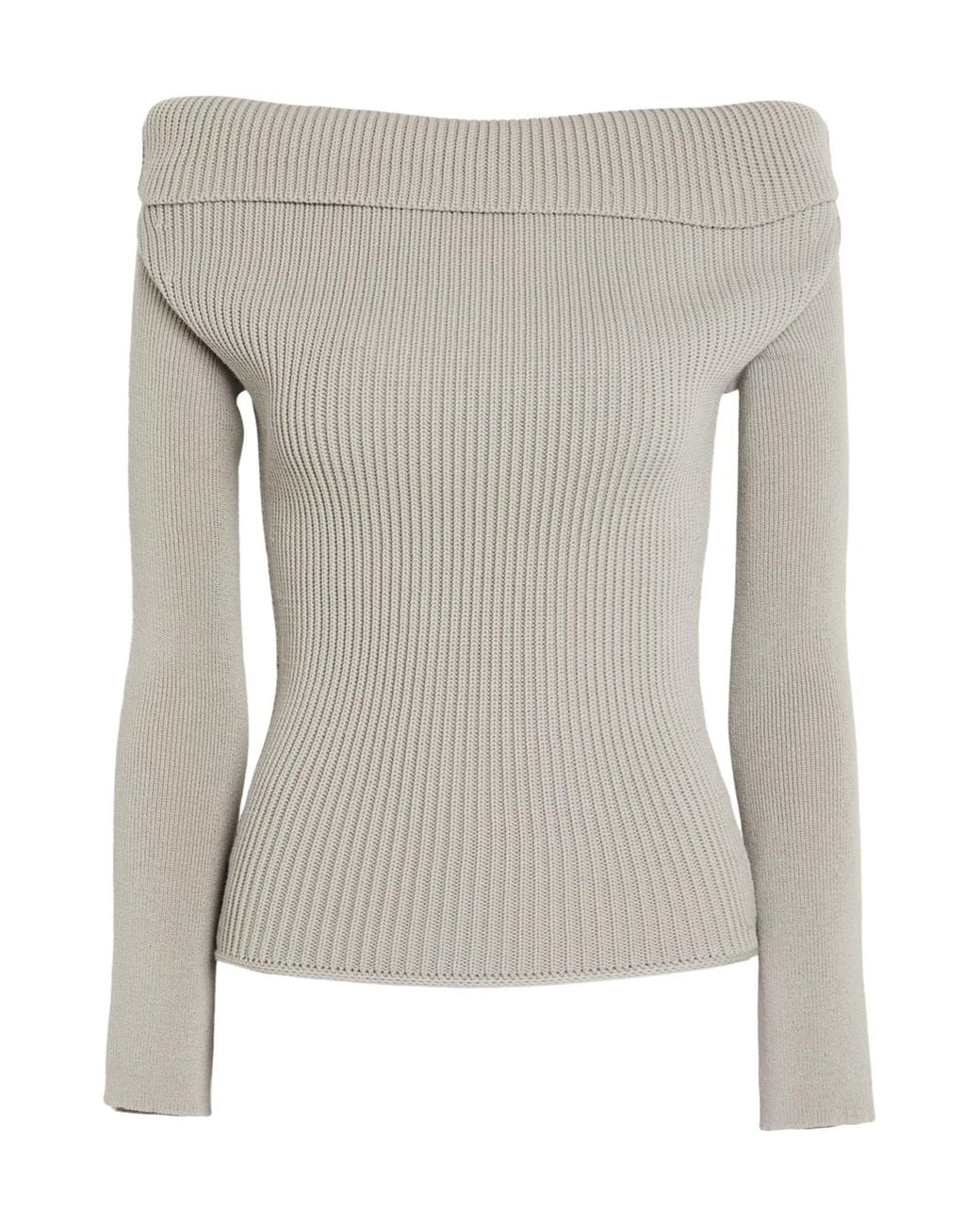 Rick Owens Gray Turtleneck Cropped Knitwear