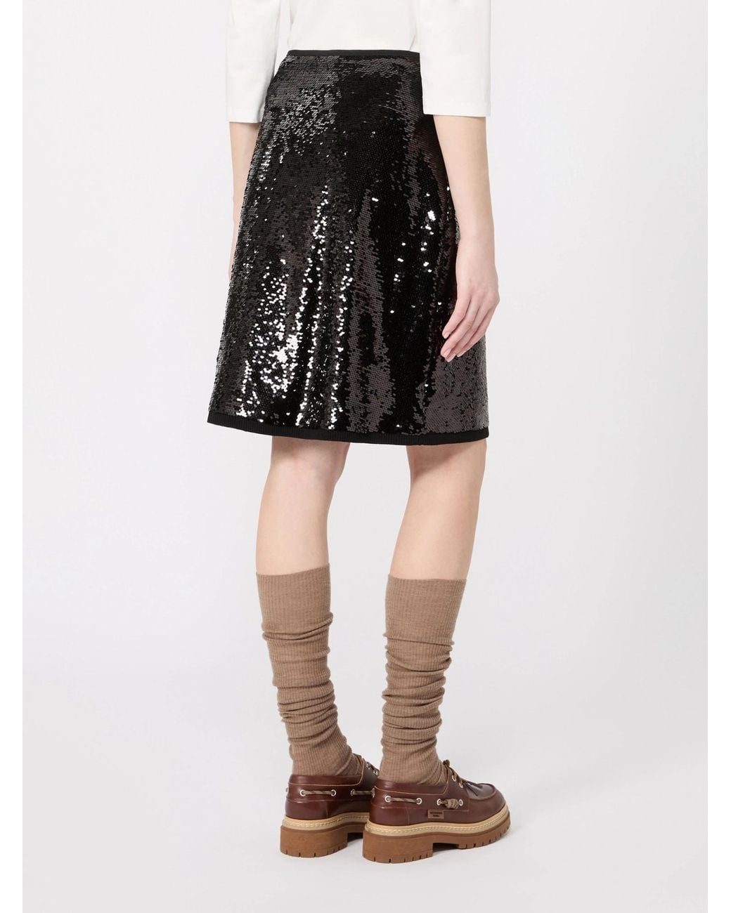 Weekend by Maxmara Black Short Jersey And Sequin Skirt