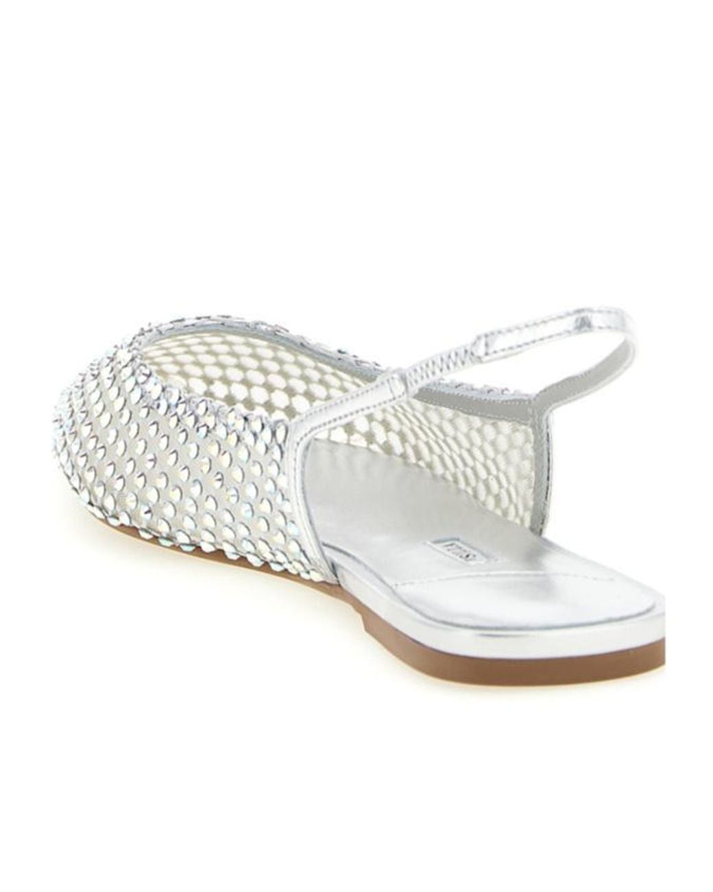 Le Silla White Gilda Crystal-Embellished Ballet Flats