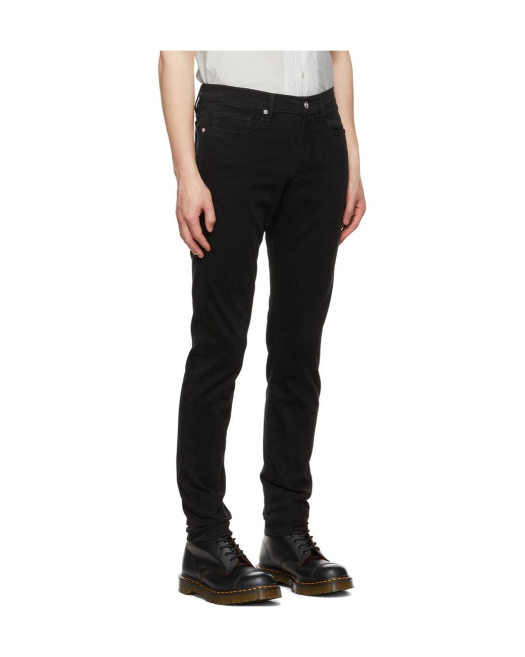 FRAME Black L'Homme Slim Brushed Twill Jeans for men