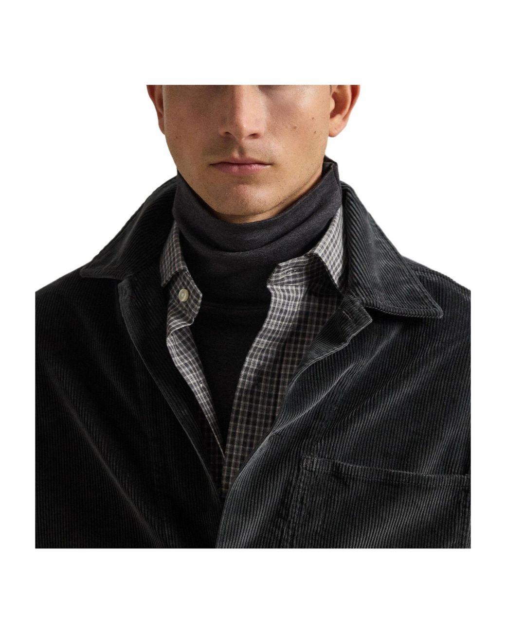 Polo Ralph Lauren Black Corduroy Lapel Workwear Jacket for men