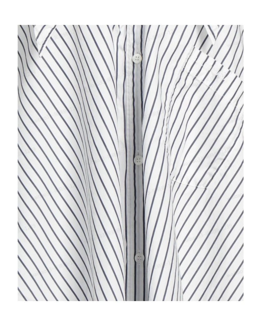 Balenciaga Gray Striped Shirts