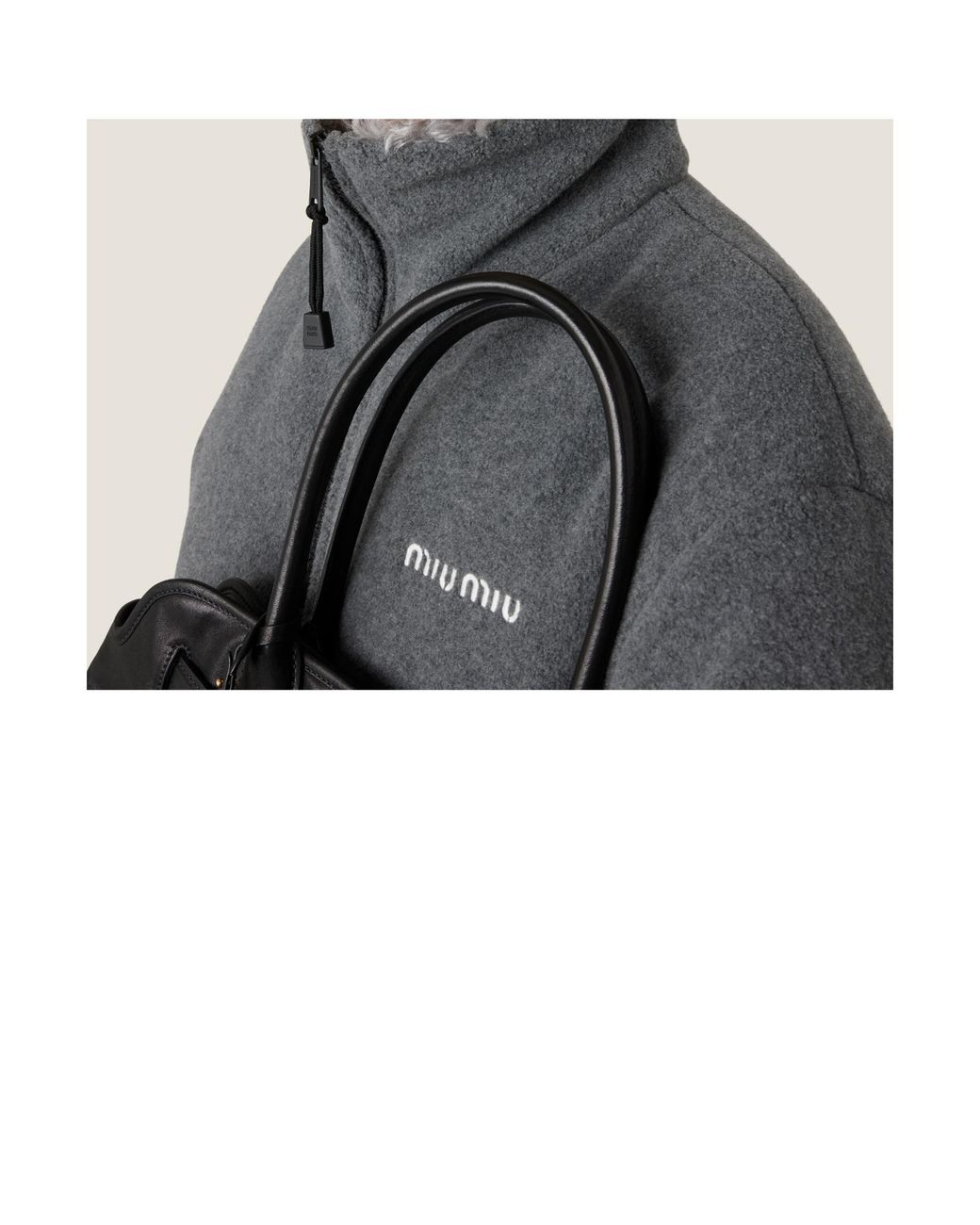 Miu Miu Gray Fleece Down Jacket