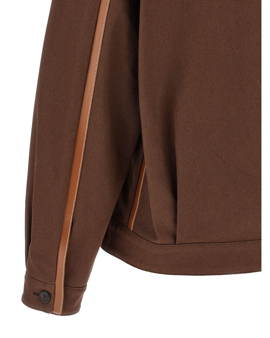 Miu Miu Brown Contrast Trim Zip Jacket