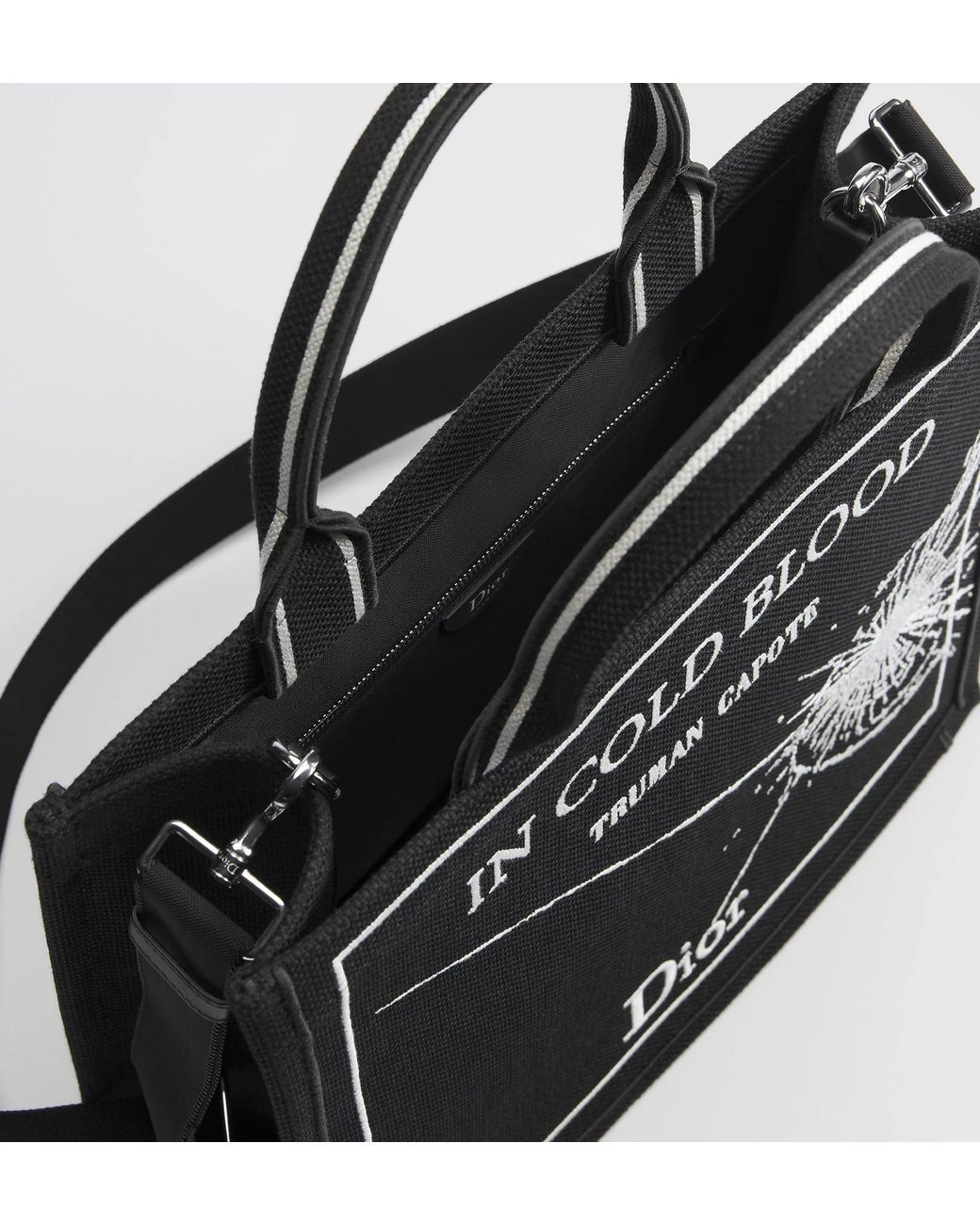 Dior Black Medium Book Tote With Strap for men