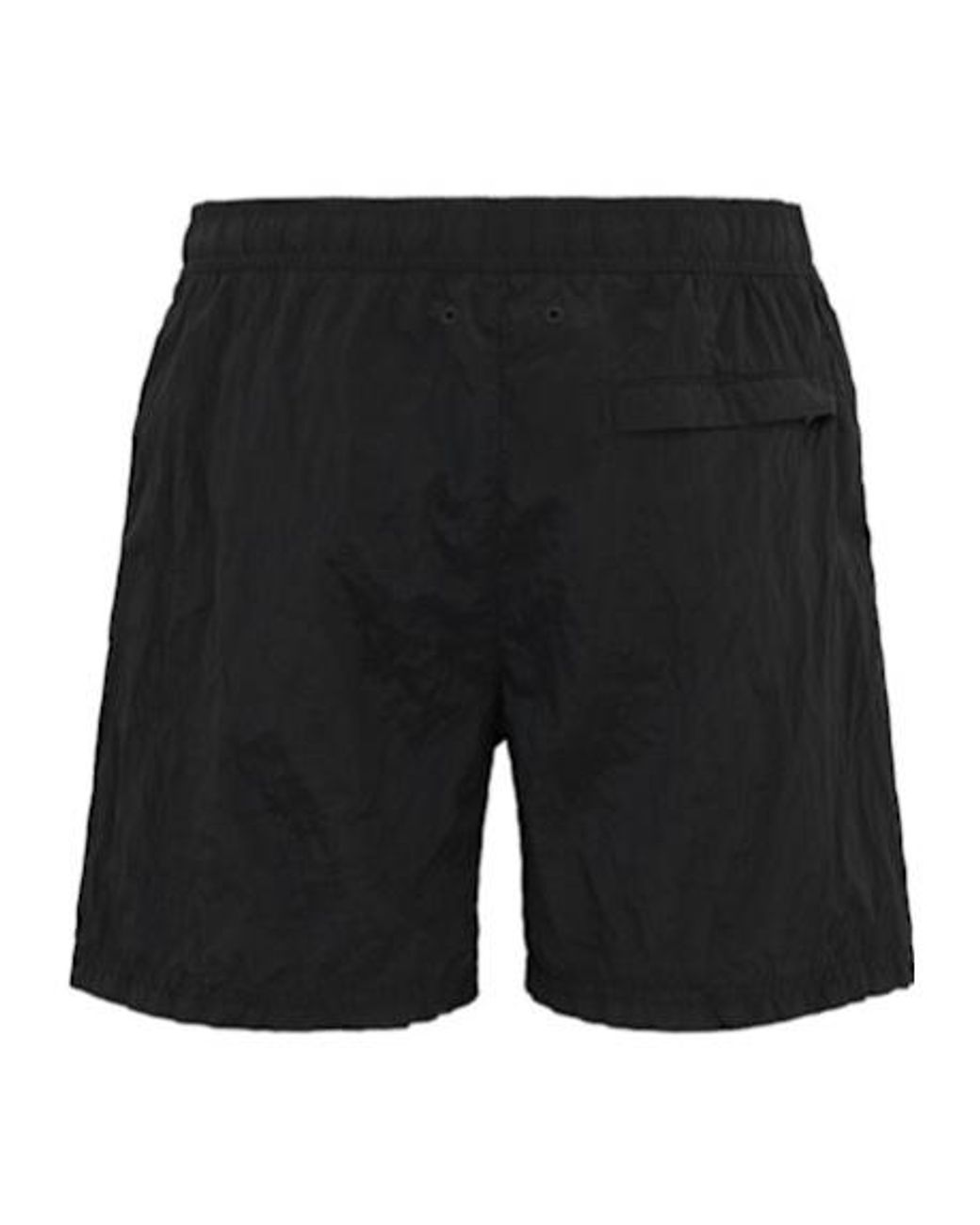 Stone Island Black Logo Nylon Shorts for men