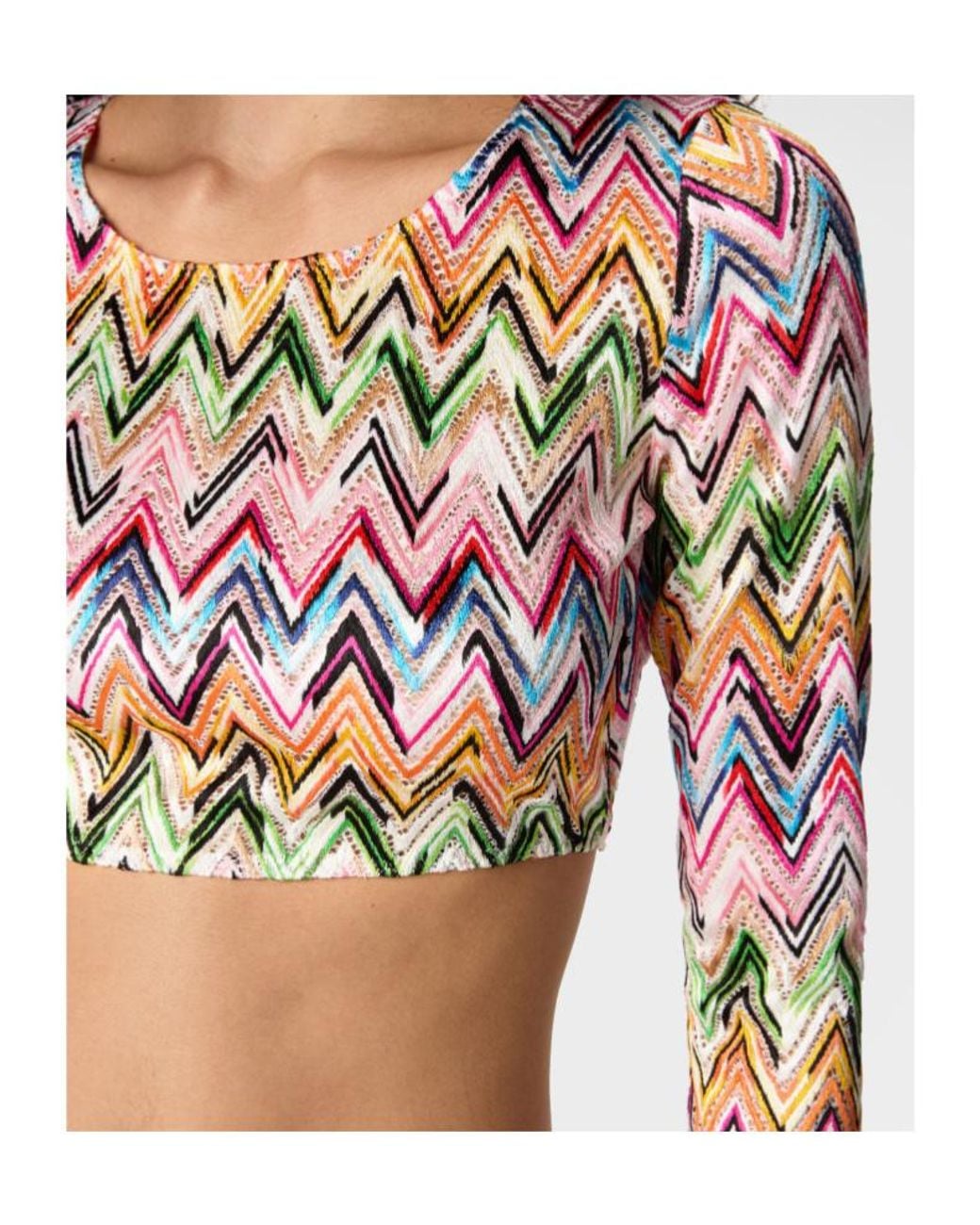 Missoni White Zigzag Motif Crop Top