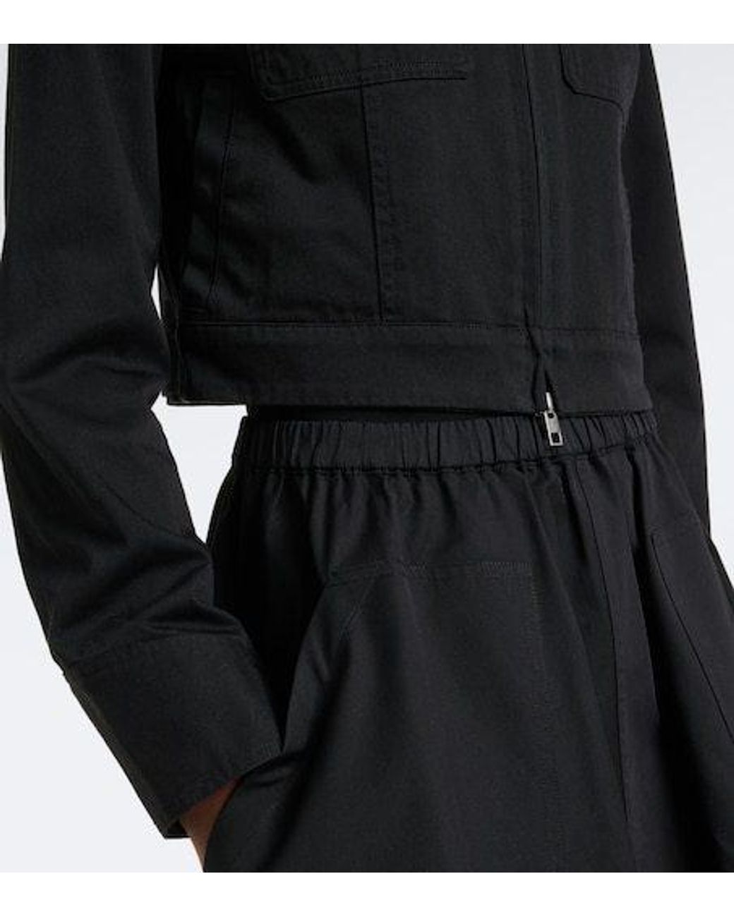 Vince Black Cropped Cotton Jacket
