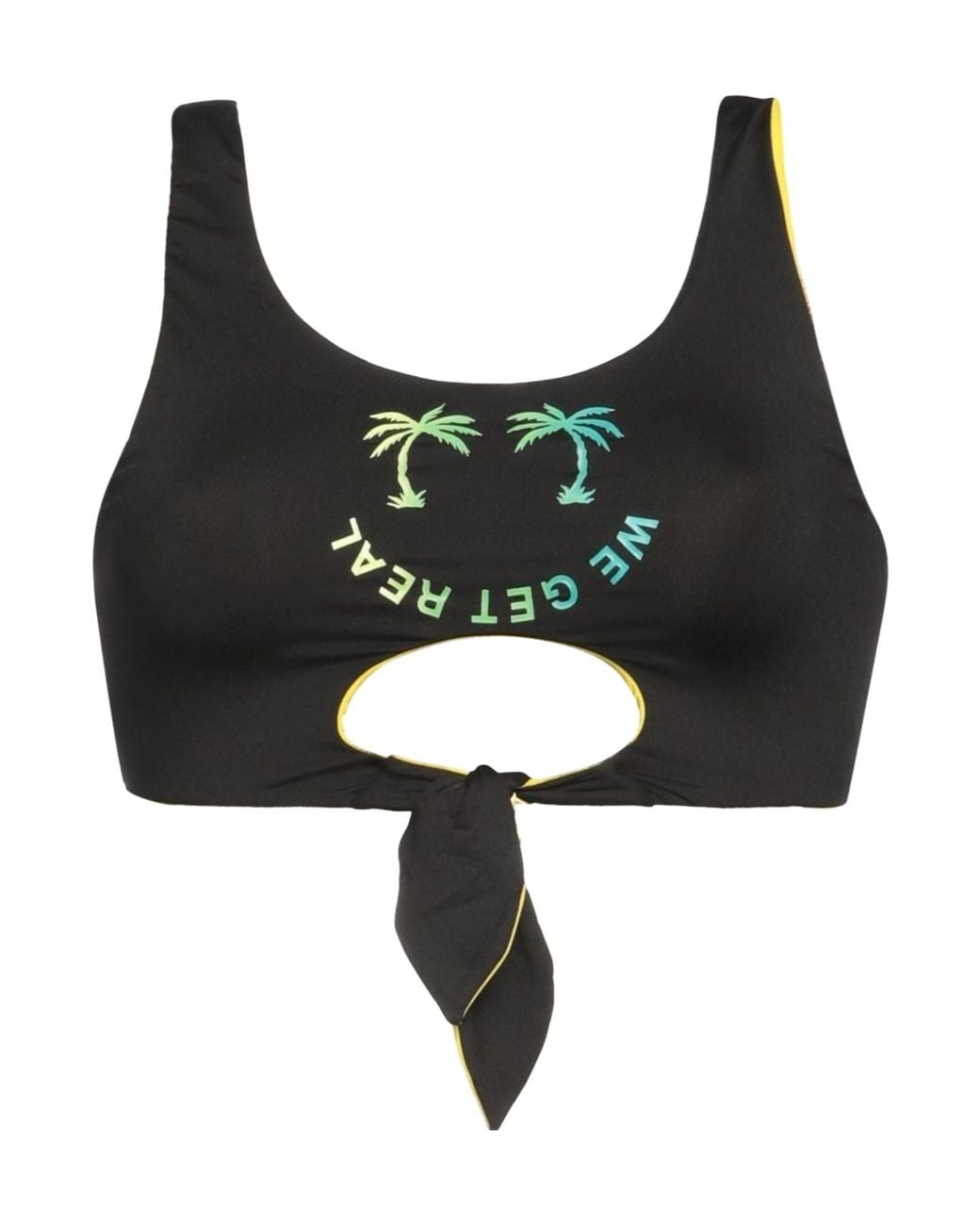 DIESEL Black Solidcolor Printed Bikini Top
