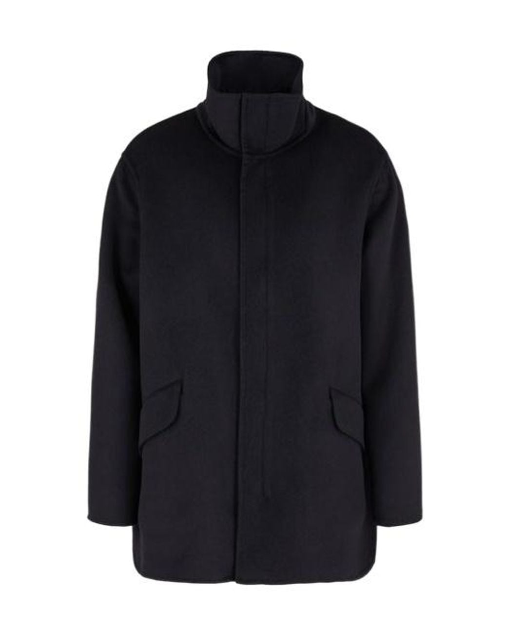 Giorgio Armani Blue Straight Hem Pea Coat for men