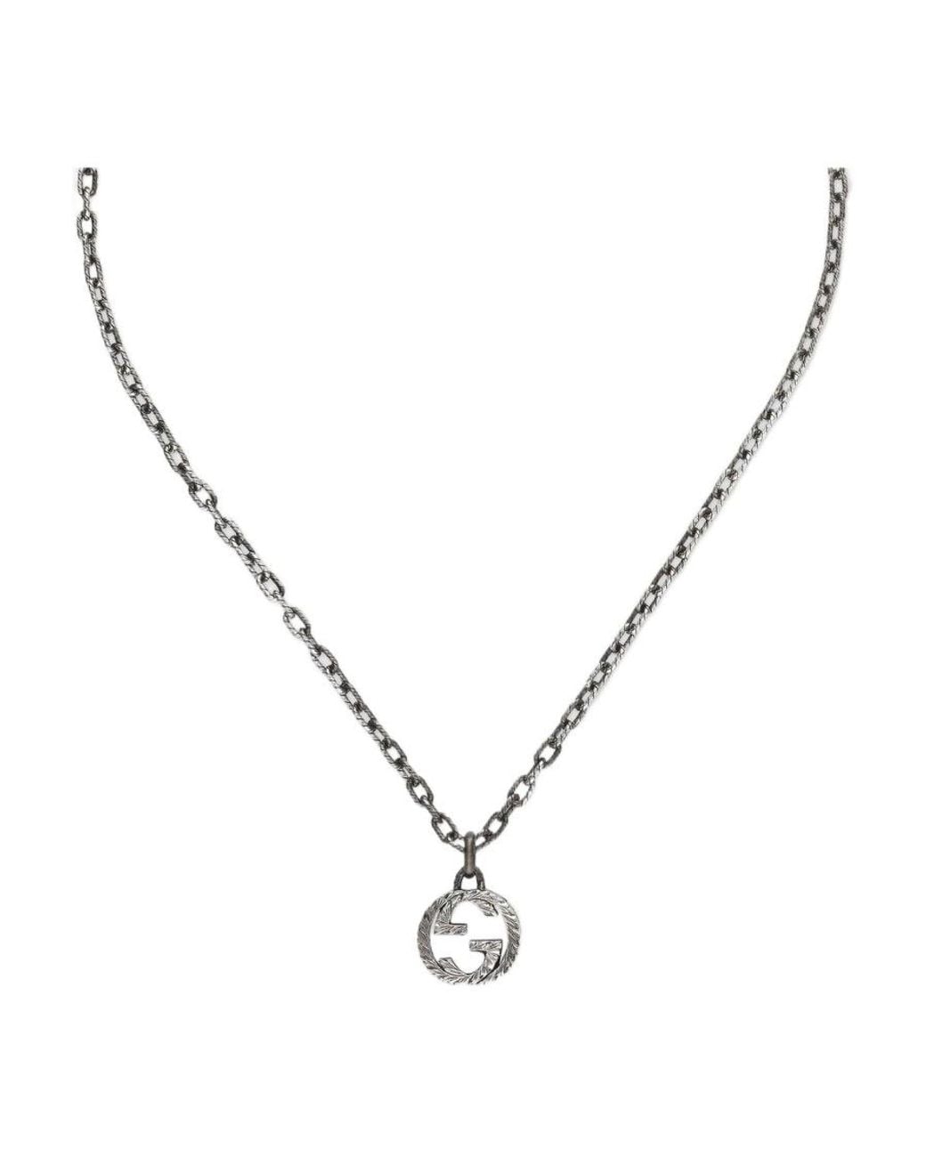 Gucci Metallic Interlocking Pendant Necklace for men